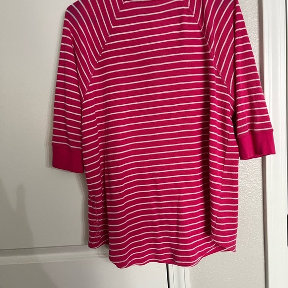 Calvin Klein Fuchsia Striped Long Sleeve Top - Picture 4 of 4
